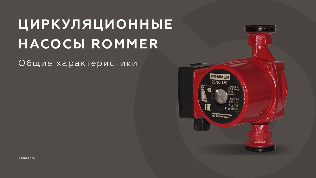 Трёхскоростные циркуляционные насосы ROMMER