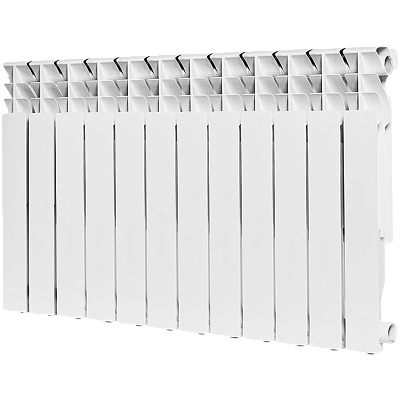 Радиатор алюминиевый ROMMER Plus 500 12 секций боковое подключение (RAL9016)